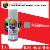 NIKKO 117 Bright Silver Spray Paint Bright Metallic Silver Finish