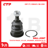 CTR BALL JOINT TOYOTA PRADO , HI-LUX , 4 RUNNER , SEQUOIA 04-15 UPPER 43310-39085 CBT-77 / CB0421 / SB-3561 ( 1 PC )