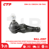 CTR BALL JOINT MITSUBISHI MONTERO SPORT KG4W KH4W,L200 / STRADA / TRITON / PAJERO V78W V75W 99-15 FRONT-LOWER MR496799 CBM-33 / CB0254 / SB-7842 ( 1 PC )