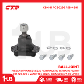 CTR BALL JOINT NISSAN URVAN E24 E23 / PATHFINDER / TERRANO PICKUP D21,720,620 / VANETTE / SD22 / BIDA SD23 77-95 UPPER 40110-T3060 CBN-11 / CB0296 / SB-4391 ( 1 PC )