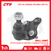 CTR BALL JOINT TOYOTA COROLLA 1300,1600 / CORONA St190 92-99 LOWER 43330-19095 / 43330-29265 CBT-40 / CB0388 / SB-2962 / CBT-43 ( 1 PC )