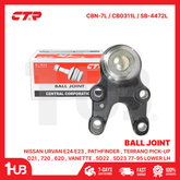 CTR BALL JOINT NISSAN URVAN E24 E23 , PATHFINDER , TERRANO PICK-UP D21 , 720 , 620 , VANETTE , SD22 , SD23 77-95 LOWER LH 40161-T3060 CBN-7L / CB0311L / SB-4472L ( 1 PC )