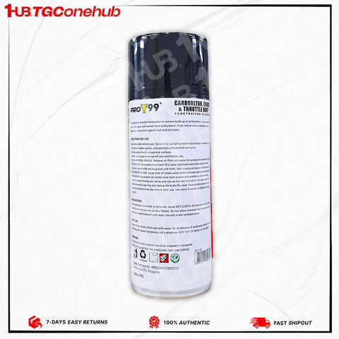 Pro 99 Carburetor, Choke & Throttle Body Cleaner 450ml Pro 99 Carburetor, Choke & Throttle Body Cleaner 450ml