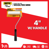 Hippo Wooltek Mini Paint Roller with Handle 4 Inch – Paint Applicator Roller
