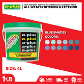 A-Plus All Weather® Premium Acrylic Waterproof Elastomeric Paint (4L) Blue Paint Shades Collection | Cool, Calm & Elegant Wall Colors