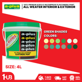 A-Plus All Weather® Premium Acrylic Waterproof Elastomeric Paint (4L) Green Paint Shades Collection | Fresh, Natural & Calming Wall Colors