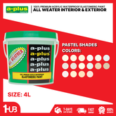 A-Plus All Weather® Premium Acrylic Waterproof Elastomeric Paint (4L) Pastel Paint Shades Collection | Soft, Light & Elegant Wall Colors