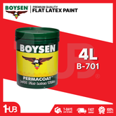 BOYSEN Flat Latex Paint White B-701 4L | Permacoat Matte Finish | Interior Wall & Ceiling Paint | Water-Based