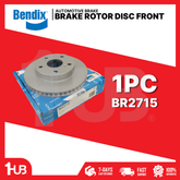 BENDIX BRAKE DISC ROTOR TOYOTA INNOVA 2005-15 / HI-LUX 4X2 2004-08 5+2HOLES 255MM FRONT BR2715 ( 1 PC )