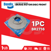 BENDIX BRAKE DISC ROTOR TOYOTA FORTUNER 3.0 4X4 2011-15 / FJ CRUISER 2012-22 / HI-LUX 4X4 , HI-LUX REVO 2.4 2015-22 6+2HOLES FRONT BR2716 ( 1 PC )