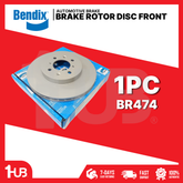 BENDIX BRAKE DISC ROTOR HONDA CITY , JAZZ 2009-14 / CIVIC VTI-S 2001-06 / CIVIC SIR 1998-02 / MOBILIO 2014-22 4+2+2HOLES 262MM FRONT BR474 ( 1 PC )
