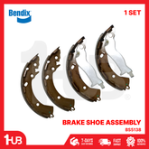 BENDIX BRAKE SHOE ASSEMBLY HYUNDAI ACCENT (NEW) 2011-18 / GRAND I10 2014-16 / REINA 2019-22 / ELANTRA 1.6 2011-18 BS5138 ( 1 SET )