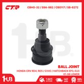 CTR BALL JOINT HONDA CRV RD4, RD5 / CIVIC / HATCHBACK EP3, EU3 01-06 LOWER CBHO-32 / S9A-982 / CB0117 / SB-6272 ( 1 PC )
