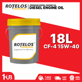 ROTELOS Heavy-Duty Diesel Engine Oil SAE 15W-40 API CF-4 18 Liters – Durable Protection for Diesel Engines
