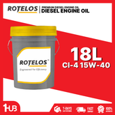 ROTELOS Heavy-Duty Diesel Engine Oil SAE 15W-40 API CI-4 18 Liters – Advanced Protection for Diesel Engines