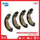 BENDIX BRAKE SHOE ASSEMBLY HYUNDAI STAREX CRDI 2004-10 / GRAND STAREX 2007-15 DS11212 / BS5100 ( 1 SET )