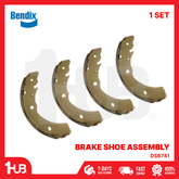 BENDIX BRAKE SHOE MITSUBISHI STRADA 4X4 , TRITON 2006-19 / STRADA GLS , GT 2016-19 / MONTERO SPORT 2008-16 / CHEVROLET COLORADO 2.8L 2013-19 DS6741 BS5018 ( 1 SET )