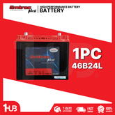 EMTRAC CAR BATTERY (NS60L) CHROME (MAINTENANCE FREE) 46B24L ( 1 PC )