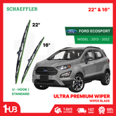 SCHAEFFLER ULTRA PREMIUM WIPER BLADE FOR FORD ECOSPORT 2013 - 2022 MODEL U-HOOK / MULTI-ADAPTOR BANANA TYPE