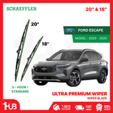 SCHAEFFLER ULTRA PREMIUM WIPER BLADE FOR FORD ESCAPE 2005 - 2014 MODEL U-HOOK / MULTI-ADAPTOR BANANA TYPE