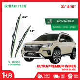 SCHAEFFLER ULTRA PREMIUM WIPER BLADE FOR HONDA BR-V 2016 - 2022 MODEL U-HOOK / MULTI-ADAPTOR BANANA TYPE