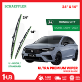 SCHAEFFLER ULTRA PREMIUM WIPER BLADE FOR HONDA CITY 2004-2023 MODEL U-HOOK / MULTI-ADAPTOR BANANA TYPE