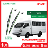 SCHAEFFLER ULTRA PREMIUM WIPER BLADE FOR HYUNDAI H-100 1996 - 2025 MODEL U-HOOK / MULTI-ADAPTOR BANANA TYPE