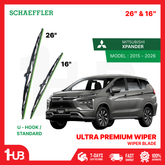 SCHAEFFLER ULTRA PREMIUM WIPER BLADE FOR MITSUBISHI XPANDER 2015 - 2026 MODEL U-HOOK / MULTI-ADAPTOR BANANA TYPE