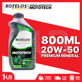 ROTELOS Motorcycle Oil SAE 20W-50 MotoTech 4T JASO MA2 800 ml – High Performance Manual Motorcycle Engine Oil