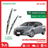 SCHAEFFLER ULTRA PREMIUM WIPER BLADE FOR NISSAN ALMERA 2015 - 2026 MODEL U-HOOK / MULTI-ADAPTOR BANANA TYPE