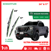 SCHAEFFLER ULTRA PREMIUM WIPER BLADE FOR NISSAN NAVARA D40 2005 - 2015, NAVARA NP300 2015 - 2025 MODEL U-HOOK / MULTI-ADAPTOR BANANA TYPE