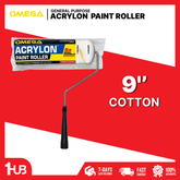 OMEGA Acrylon Paint Roller 9 Inch Cotton | Professional Paint Roller | Smooth & Even Paint Coverage