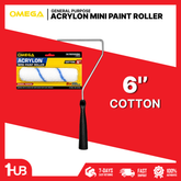 OMEGA Acrylon Mini Paint Roller 6 Inch Cotton Set | Complete Painting Kit | Smooth & Even Paint Application