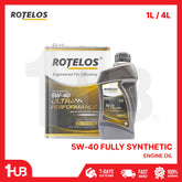 Rotelos 5W-40 Ultra Performance Fully Synthetic Engine Oil SP/C3 G-III for car engine protection and efficiency 1L and 4L product image