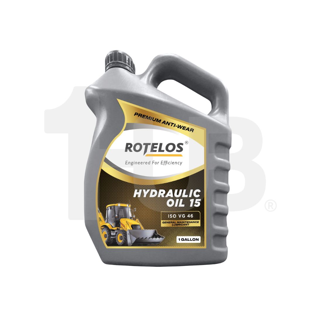 Rotelos hydraulic oil container on a white background