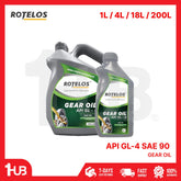Rotelos API GL-4 SAE 90 Gear Oil for smooth gearbox performance and protection 1L and 1 Gallon product image