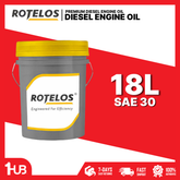 ROTELOS Heavy-Duty Diesel Engine Oil API CD SAE 30 18 Liters – Reliable Engine Protection for Diesel Vehicles