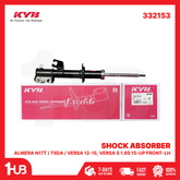KYB SHOCK ABSORBER - GAS TYPE NISSAN ALMERA N17T / TIIDA / VERSA 12-15, VERSA S 1.6S 15-UP FRONT-LH 332153 ( 1 PC )