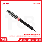 KYB SHOCK ABSORBER - GAS TYPE TOYOTA FX,LITE ACE GAS/DIESEL 5K, 2C KM30/CM30 85-92 REAR 343267 ( 1 PC )