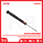 KYB SHOCK ABSORBER - GAS TYPE TOYOTA ALPHARD 3500 GGH20 2GR-FE (JTEGS) 08-15, PREVIA 3000 ACR50 ACR55,ESTIMA,TARAGO GAS 06-12 REAR 349002 ( 1 PC )