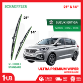 SCHAEFFLER ULTRA PREMIUM WIPER BLADE FOR SUZUKI ERTIGA 2014 - 2026 MODEL U-HOOK / MULTI-ADAPTOR BANANA TYPE