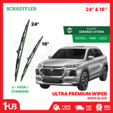SCHAEFFLER ULTRA PREMIUM WIPER BLADE FOR SUZUKI 1999 - 2015, VITARA 2016 - 2023 MODEL U-HOOK / MULTI-ADAPTOR BANANA TYPE