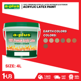A-Plus All Weather® Premium Acrylic Waterproof Elastomeric Paint (4L) Earth Tone Paint Colors Collection | Natural, Warm & Timeless Shades
