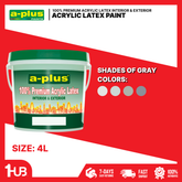 A-Plus All Weather® Premium Acrylic Waterproof Elastomeric Paint (4L) Gray & Black Paint Shades Collection | Modern, Neutral & Elegant Wall Colors