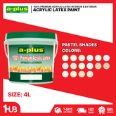 A-Plus All Weather® Premium Acrylic Waterproof Elastomeric Paint (4L) Pastel Paint Shades Collection | Soft, Light & Elegant Wall Colors
