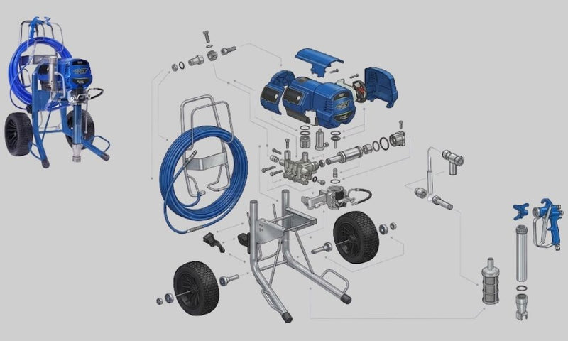 Parts of an Electric Airless Paint Sprayer