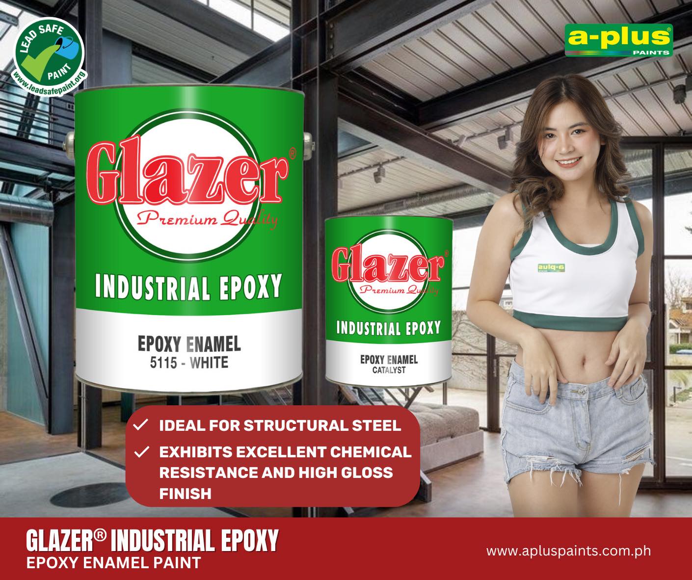 Glazer® Industrial Epoxy Enamel Paint 4L w/ Catalyst