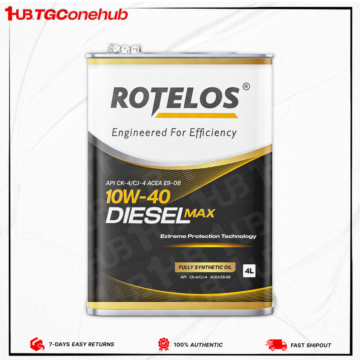 Rotelos Engine Oil TGEO-CK41040S4 10W-40 CK-4 GII+GIII 4L