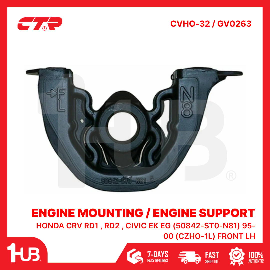 CTR ENGINE MOUNTING / ENGINE SUPPORT HONDA CRV RD1 , RD2 , CIVIC EK EG (50842-ST0-N81) 95-00 (CZHO-1L) FRONT LH ST0-N81 CVHO-32 / GV0263 ( 1 PC )