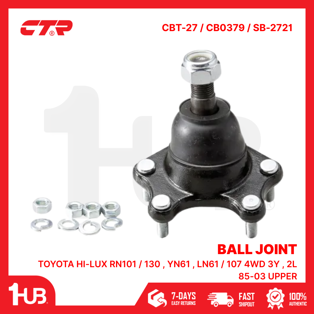 CTR BALL JOINT TOYOTA HI-LUX RN101 / 130 , YN61 , LN61 / 107 4WD 3Y , 2L 85-03 UPPER 43360-39075 CBT-27 / CB0379 / SB-2721 ( 1 PC )